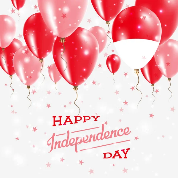 Indonezja wektor patriotyczne plakat Dzień Niepodległości afisz z jasne kolorowe balony o kraju — Wektor stockowy