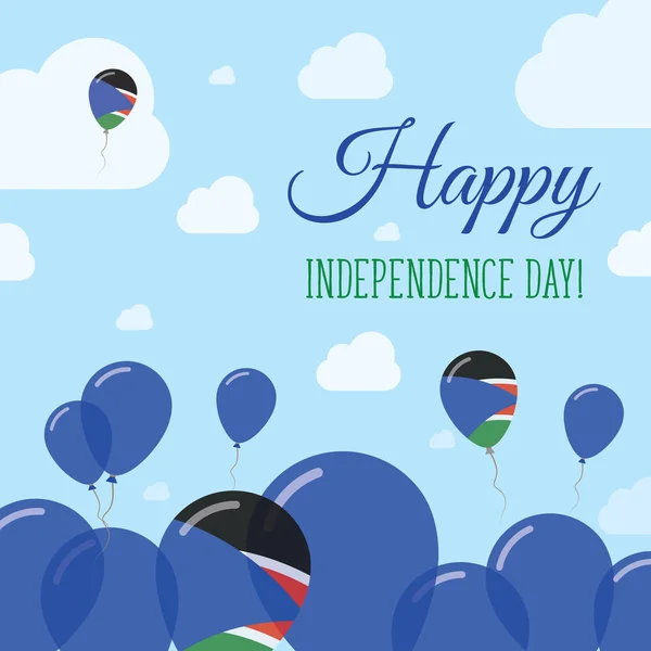 Dia da Independência do Sudão do Sul Design Patriótico Plano Balões de Bandeira do Sudão do Sul Feliz Dia Nacional — Vetor de Stock
