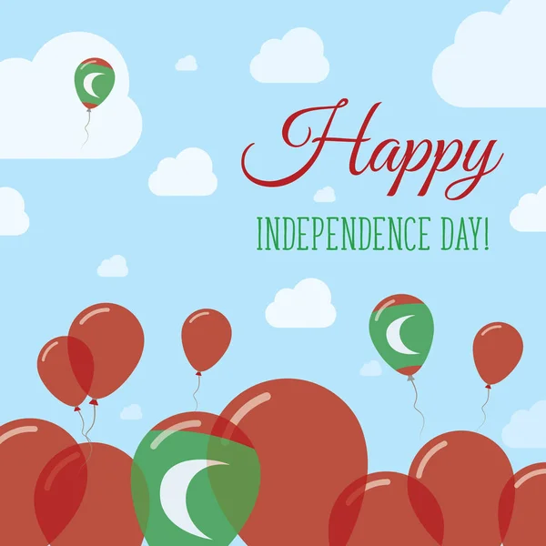Maldiven Onafhankelijkheidsdag plat patriottische Design Maldivan vlag ballonnen gelukkige nationale dag Vector — Stockvector