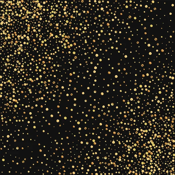 Gold confetti Abstract scattered pattern on black background Ilustração vetorial —  Vetores de Stock