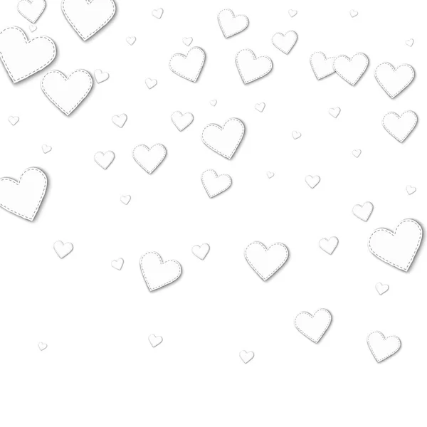 Recorte de corazones de papel blanco Gradiente superior con recorte de corazones de papel blanco sobre fondo blanco Vector — Vector de stock