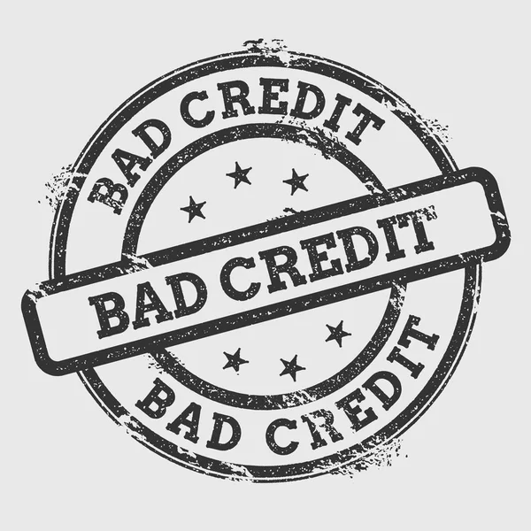 Bad Credit sello de goma aislado sobre fondo blanco Grunge sello redondo con textura de tinta de texto y — Vector de stock