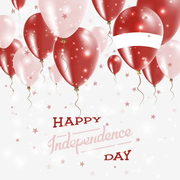 Latvia Vector Patriotic Poster Independence Day Placard with Bright Colorful Balloons of Country — Stock Vector