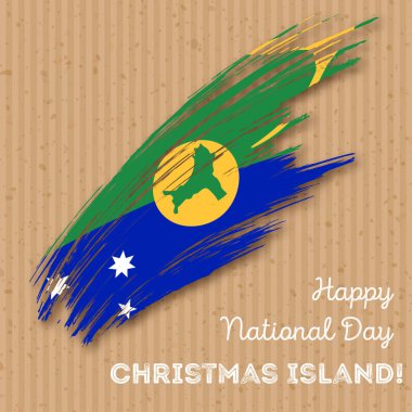 Christmas Adası Bağımsızlık günü vatansever tasarım etkileyici fırça darbesi ulusal bayrak renkleri