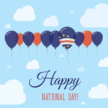 Cape Verde ulusal gün düz vatansever Poster satır balon Cape Verdian bayrak renkleri