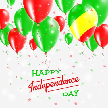 Kongo vektör vatansever Poster Bağımsızlık günü afişini ülkenin parlak renkli balonlar ile