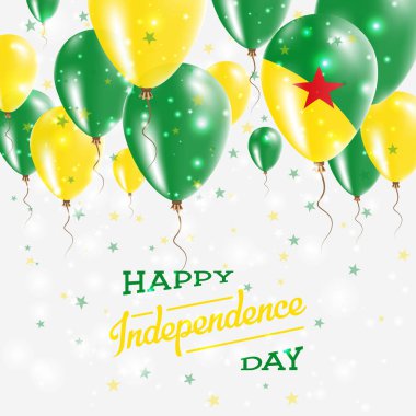 Fransız Guyanası vektör vatansever Poster Bağımsızlık günü afişini parlak renkli balonları ile