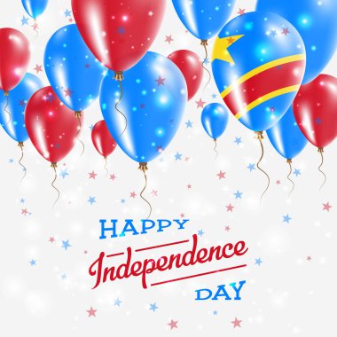 Kongo Demokratik Cumhuriyeti vektör vatansever Poster Bağımsızlık günü afişini Bright ile