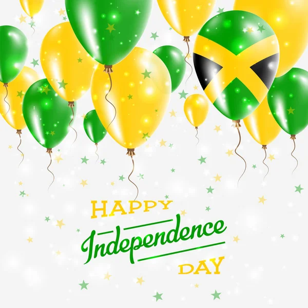 Jamaika vektör vatansever Poster Bağımsızlık günü afişini ülkenin parlak renkli balonlar ile