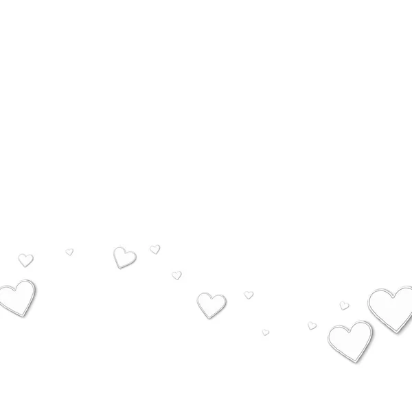 Ausschnitt Papier Herzen untere Welle auf weißem Hintergrund Vektor Illustration — Stockvektor