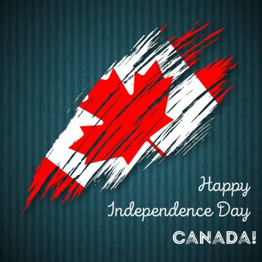Kanada Bağımsızlık günü vatansever tasarım etkileyici fırça darbesi kara günü ulusal bayrak renklerde