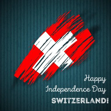 İsviçre Bağımsızlık günü vatansever tasarım etkileyici fırça darbesi ulusal bayrak renk