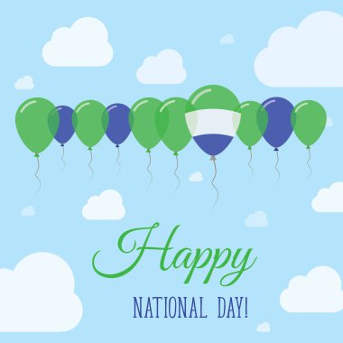 Sierra Leone ulusal gün düz vatansever Poster satır balon Sierra Leonean renkleri