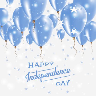 Mikronezya Federal Devletleri vektör vatansever Poster Bağımsızlık günü afişini Bright ile