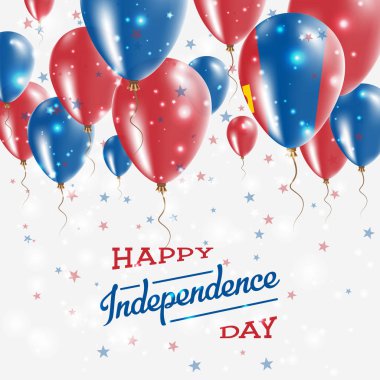 Moğolistan vektör vatansever Poster Bağımsızlık günü afişini ülkenin parlak renkli balonlar ile