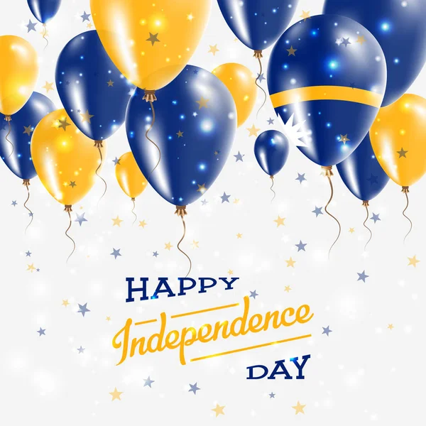 Nauru vektör vatansever Poster Bağımsızlık günü afişini ülkenin parlak renkli balonlar ile