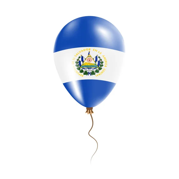 Balão de El Salvador com bandeira Balão de ar brilhante no país Cores nacionais Bandeira do país Borracha —  Vetores de Stock