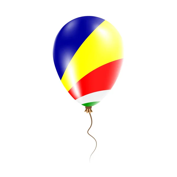 Balão das Seychelles com bandeira Balão de ar brilhante no país Cores nacionais Bandeira do país Borracha — Vetor de Stock