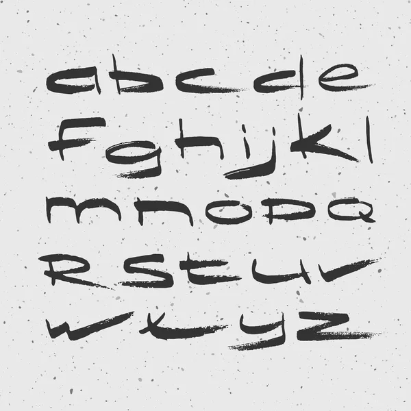 Шрифт ручной работы Пользовательский рукописный алфавит текстурированный с эффектом гранжа Векторная иллюстрация — стоковый вектор