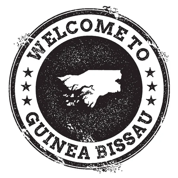Vintage pass Välkommen stämpel med Guinea-Bissau karta Grunge gummistämpel med Välkommen till — Stock vektor