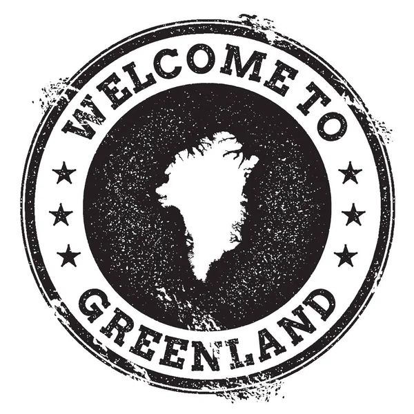 Úvodní razítko Vintage pas s mapu Grónsko Grunge razítko s Vítejte v Grónsku — Stockový vektor