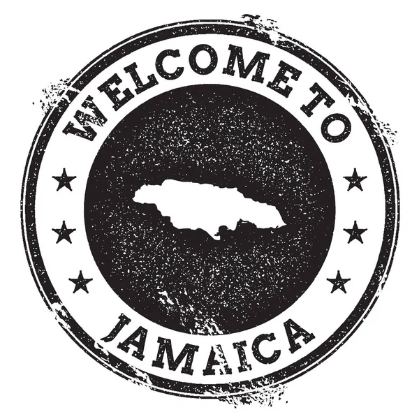 Vintage pass welcome stamp with jamaica map grunge rubber stamp with welcome to jamaica text — Stockvektor