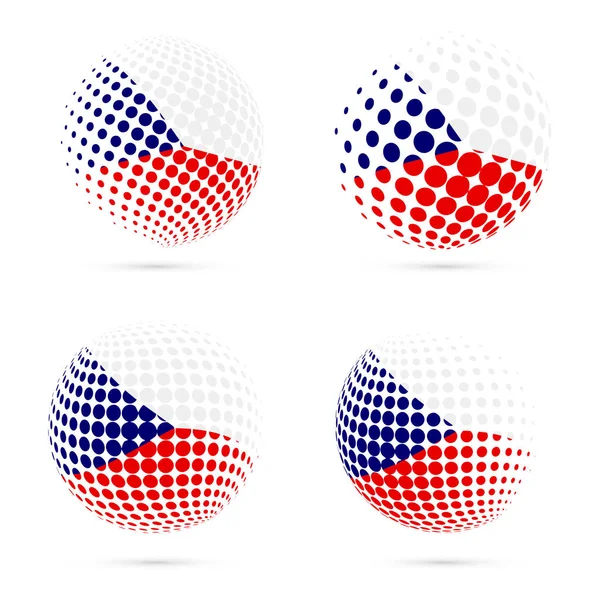 Drapeau demi-teinte République tchèque design vectoriel patriotique sphère demi-teinte 3D en République tchèque — Image vectorielle