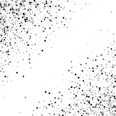 Beyaz arka planda vektör yoğun siyah noktalı kaotik dağılım yoğun siyah noktalar soyut