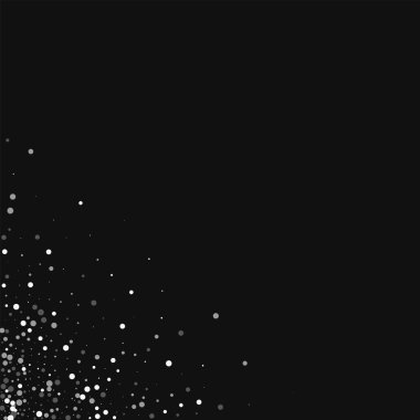 Rasgele düşen beyaz noktalar dağınık alt sol köşesinde beyaz rasgele düşme ile nokta siyah