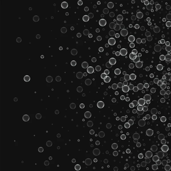 Seifenblasen rechten Gradienten mit Seifenblasen auf schwarzem Hintergrund Vektor Illustration — Stockvektor