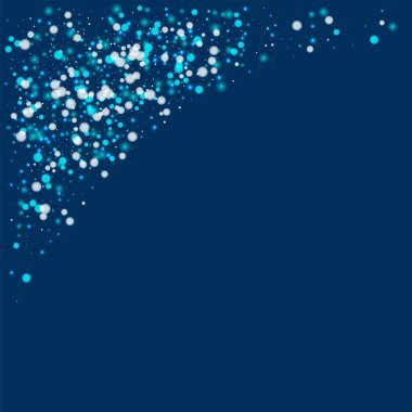 Güzel düşen kar sol üst köşede güzel yağan kar ile derin mavi arka plan vektör