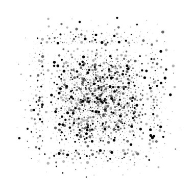 Beyaz arka planda vektör çizim yoğun siyah noktalar ile kare şekli yoğun siyah nokta