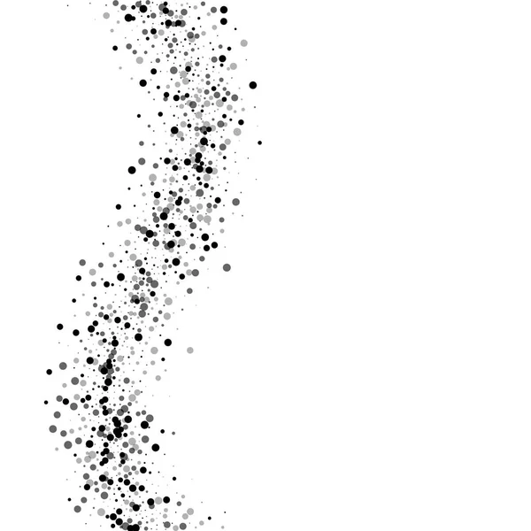 黒い点線の白い背景ベクトル図の密な黒のドット左波 — ストックベクタ