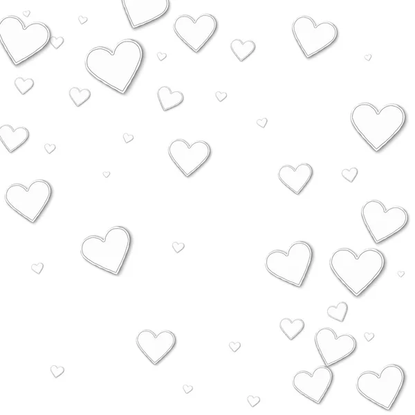 Corazones de papel recortado Patrón disperso abstracto sobre fondo blanco Ilustración vectorial — Archivo Imágenes Vectoriales