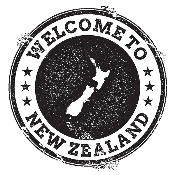 Vintage pas úvodní razítko s mapu Nového Zélandu Grunge razítko s Vítejte na Novém Zélandu — Stockový vektor