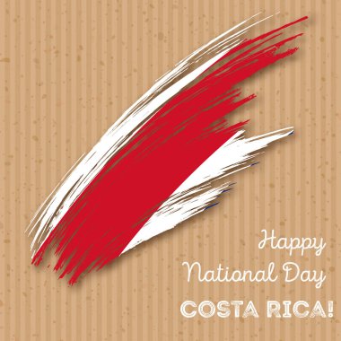 Kosta Rika Bağımsızlık günü vatansever tasarım etkileyici fırça darbesi ulusal bayrak renk