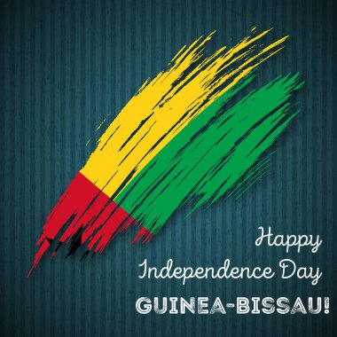 Guineabissau Bağımsızlık günü vatansever tasarım etkileyici fırça darbesi ulusal bayrak renk
