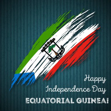 Ekvator Ginesi Bağımsızlık günü vatansever tasarım etkileyici fırça darbesi ulusal bayrak renkleri