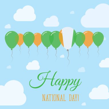 Fildişi Sahili Milli gün düz vatansever Poster satır balon Fildişi Sahilli bayrak renkleri