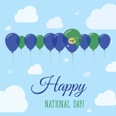 Christmas Adası ulusal gün düz vatansever Poster satır balon Noel renkleri