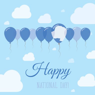 Antarktika ulusal gün düz vatansever Poster satır balon Antarktika bayrak renkleri