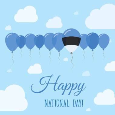 Estonya ulusal gün düz vatansever Poster satır balon Estonya bayrağı mutlu renklerde