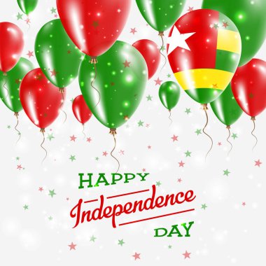 Togo vektör vatansever Poster Bağımsızlık günü afişini ülkenin parlak renkli balonlar ile