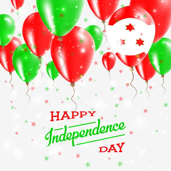 (Inggris) Burundi Vector Patriotic Poster Independence Day Placard with Bright Colorful Balloons of Country - Stok Vektor