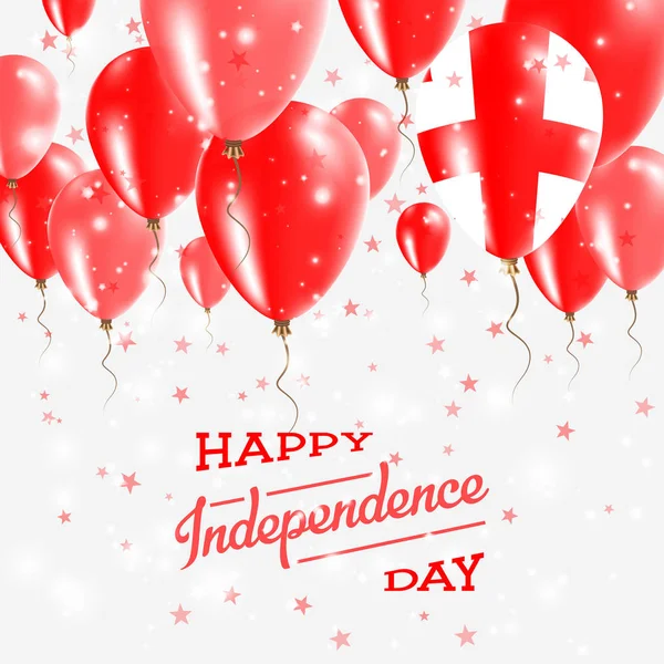 Векторный патриотический плакат "День независимости Грузии" с яркими красочными воздушными шарами страны — стоковый вектор