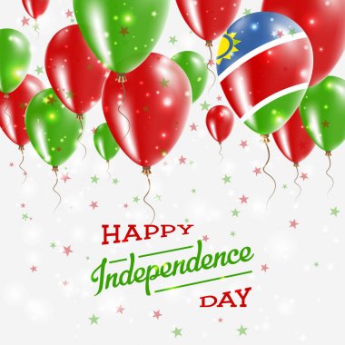 Namibya vektör vatansever Poster Bağımsızlık günü afişini ülkenin parlak renkli balonlar ile