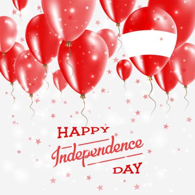 Avusturya vektör vatansever Poster Bağımsızlık günü afişini ülkenin parlak renkli balonlar ile