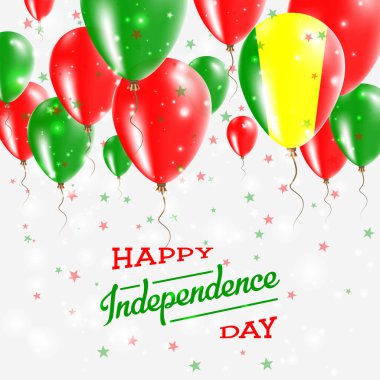 Mali vektör vatansever Poster Bağımsızlık günü afişini ülkenin parlak renkli balonlar ile