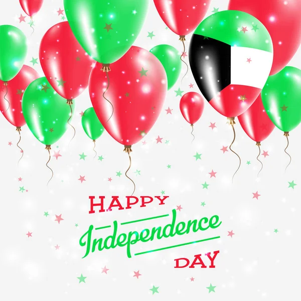 Kuwait Vector Patriotic Poster Independence Day Placard con palloncini colorati luminosi del paese — Vettoriale Stock