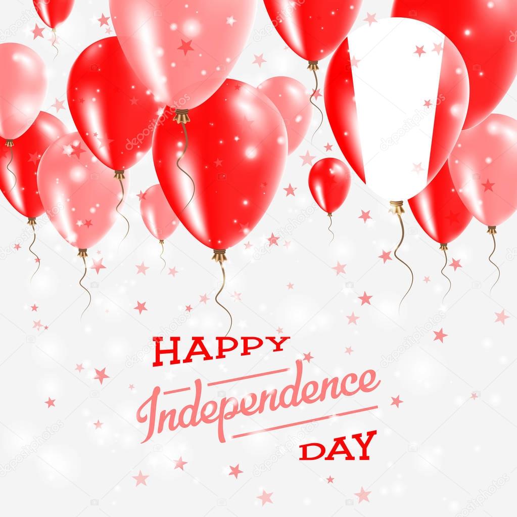 Peru Vector Patriotic Poster Independence Day Placard with Bright Colorful Balloons of Country
